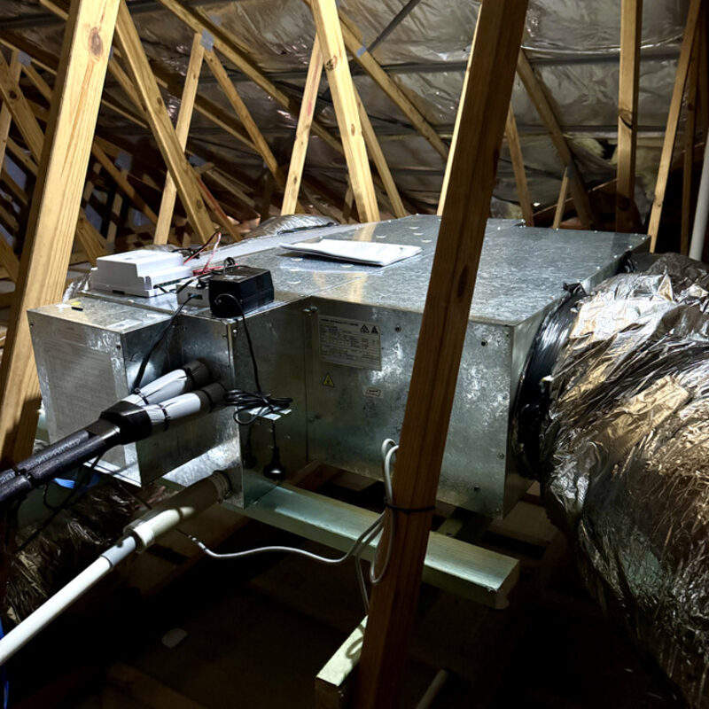 Ducted air conditioning unit installed in a Sunshine Coast roof space